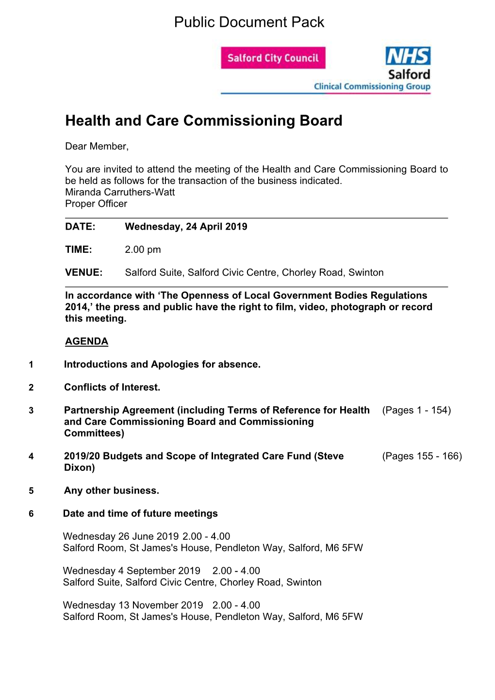 Health and Care Commissioning Board