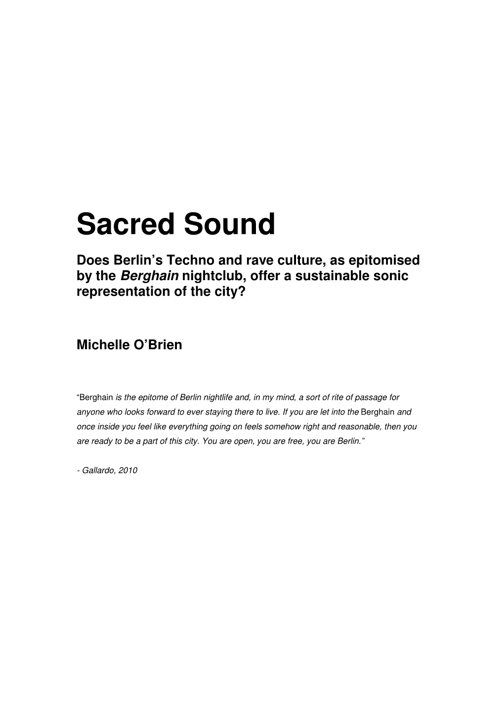 Sacred Sound