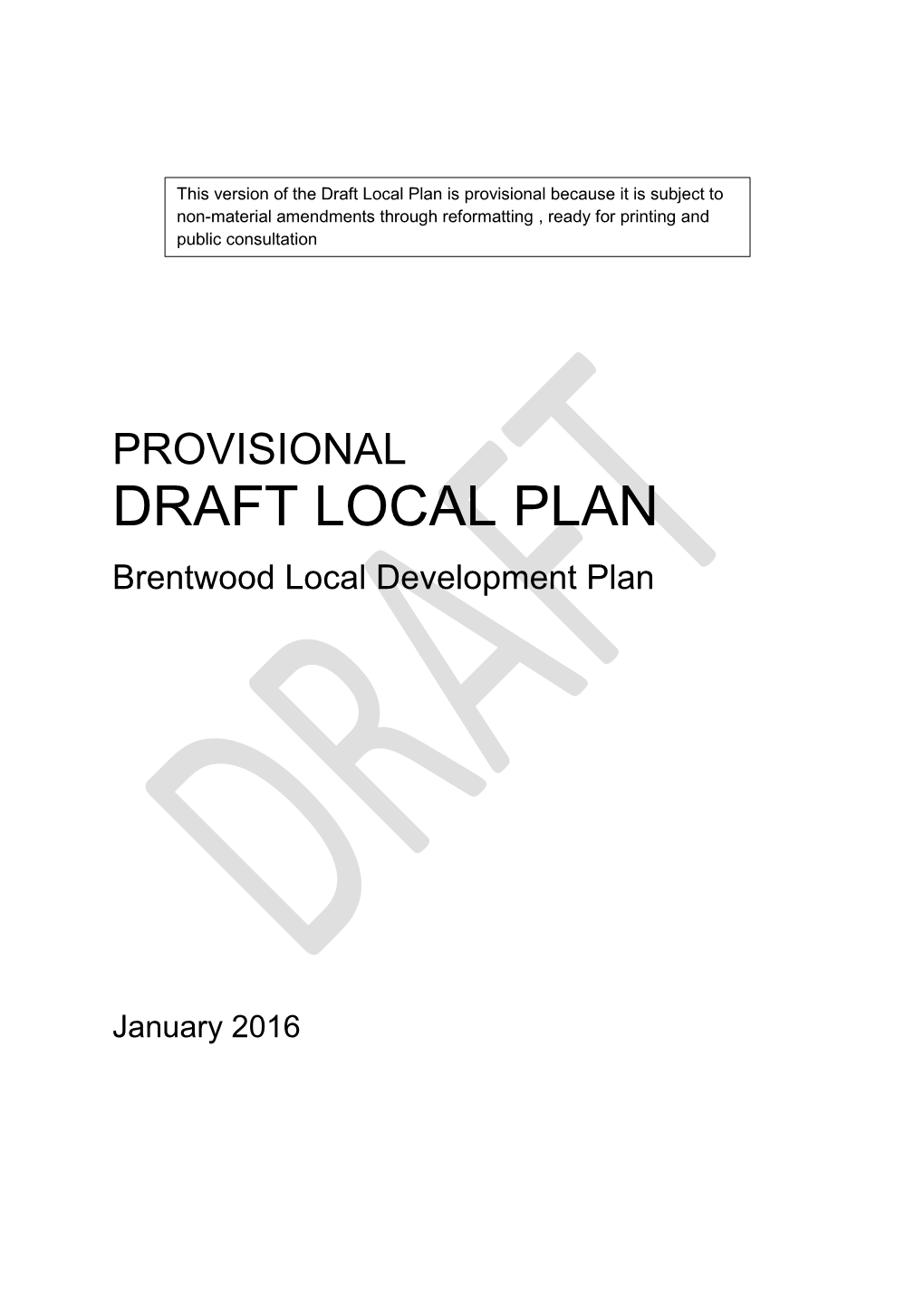 Provisional Draft Local Plan