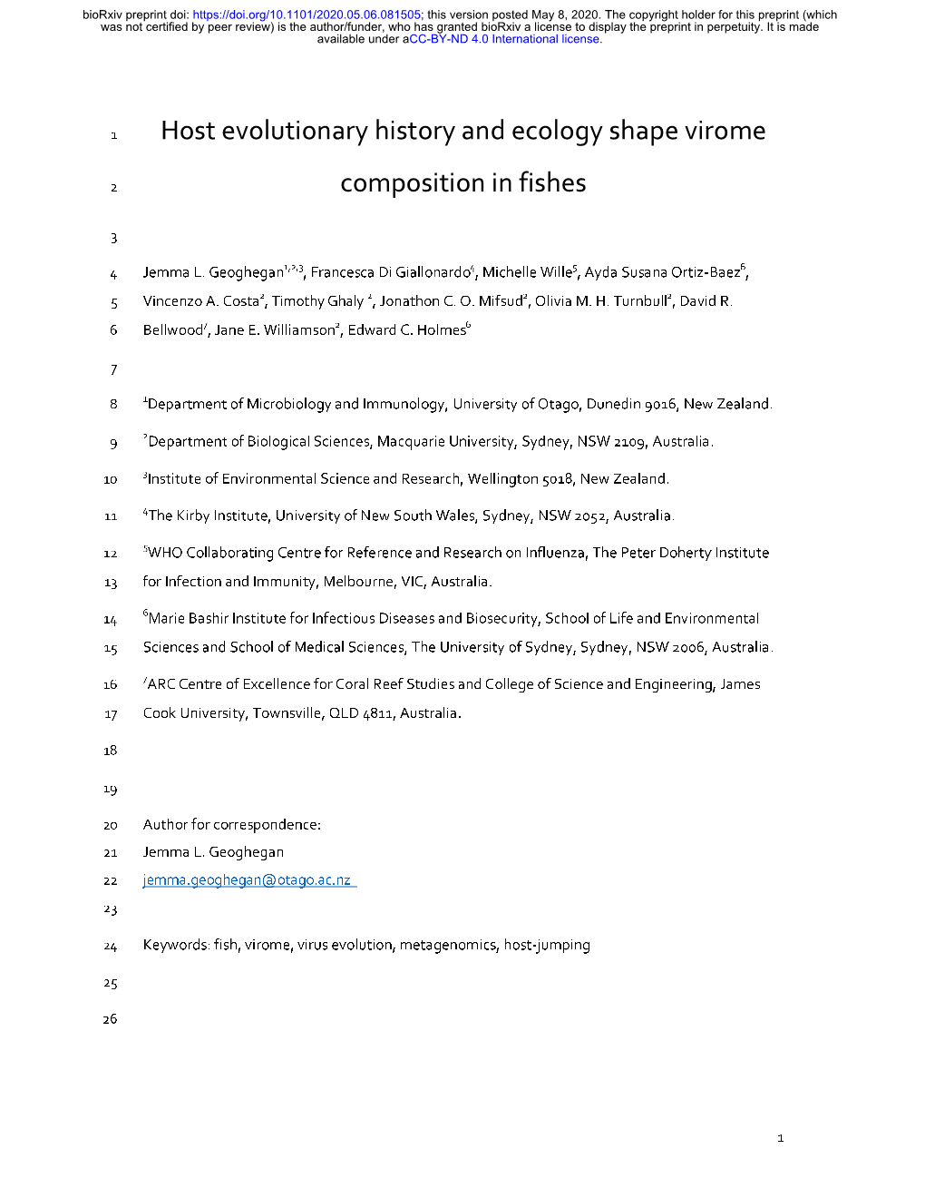 Host Evolutionary History and Ecology Shape Virome Composition in Fishes