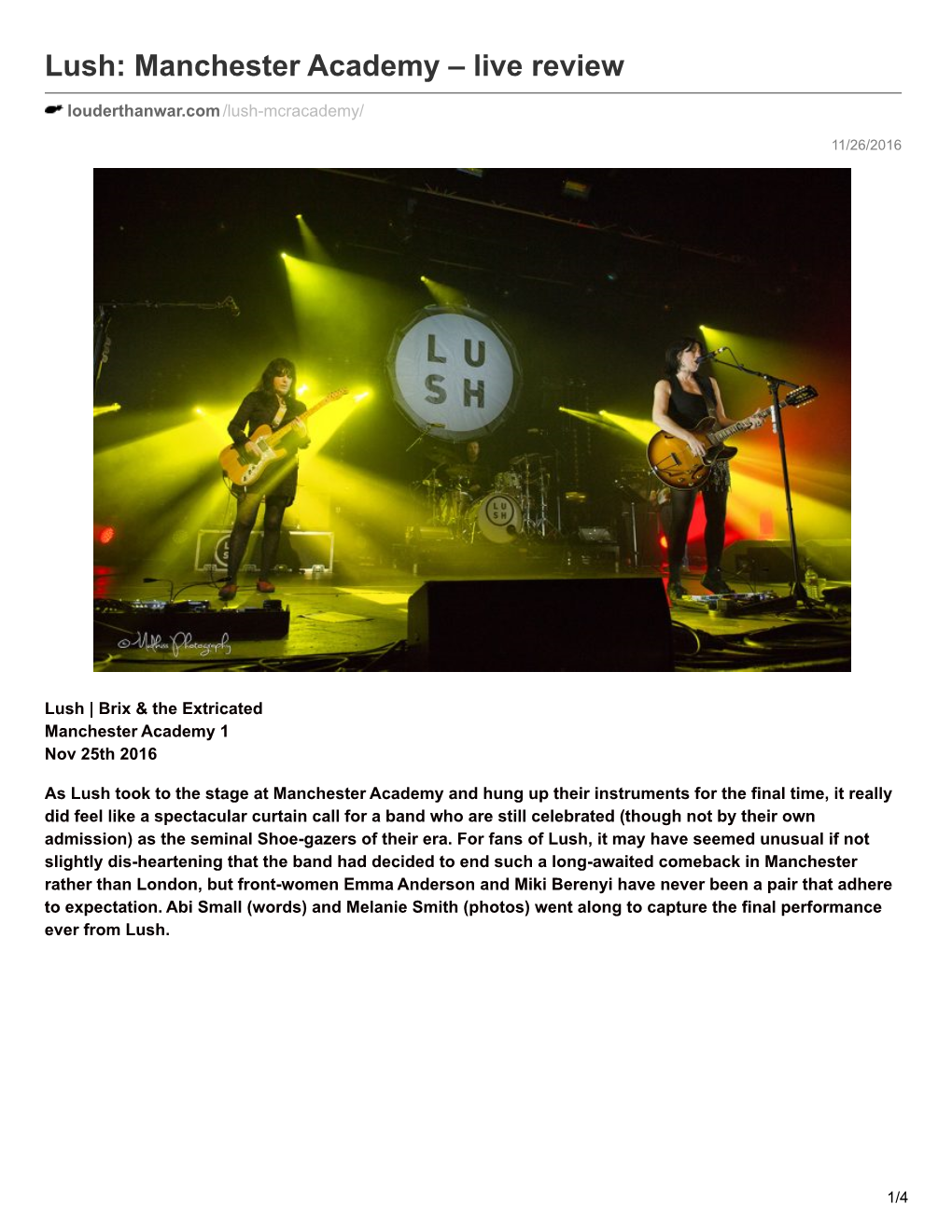Lush: Manchester Academy – Live Review