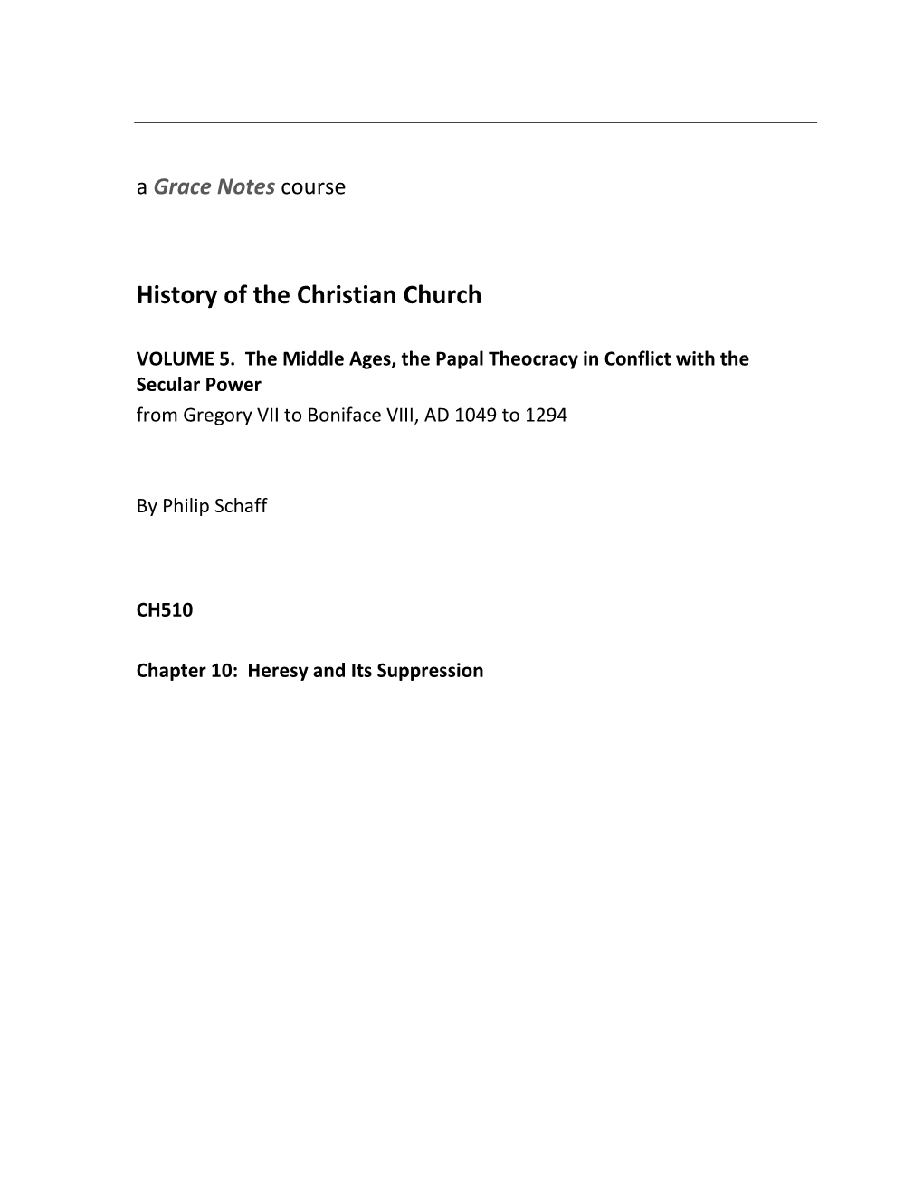 History of the Christian Church*