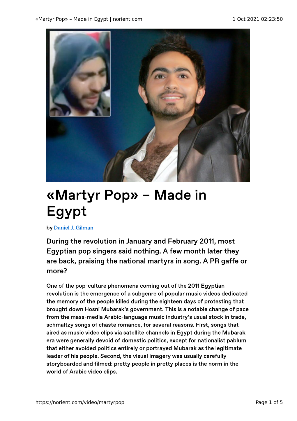 «Martyr Pop» – Made in Egypt | Norient.Com 1 Oct 2021 02:23:50