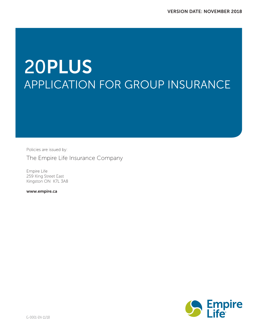 20Plus Application for Group Insurance