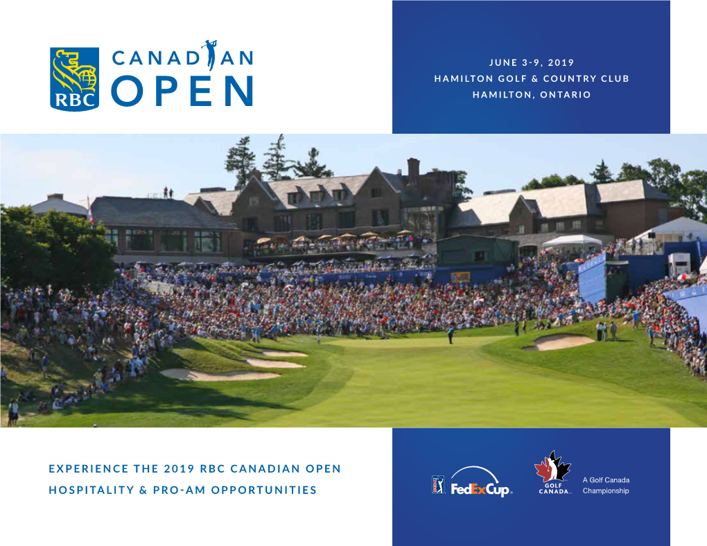 Experience the 2019 Rbc Canadian Open Hospitality