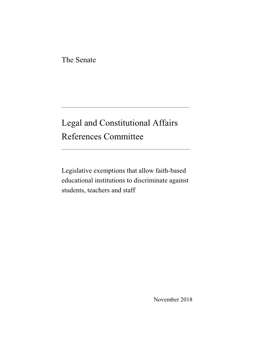 Legislative Exemptions That Allow Faith-Based Educational Institutions to Discriminate Against Students, Teachers and Staff