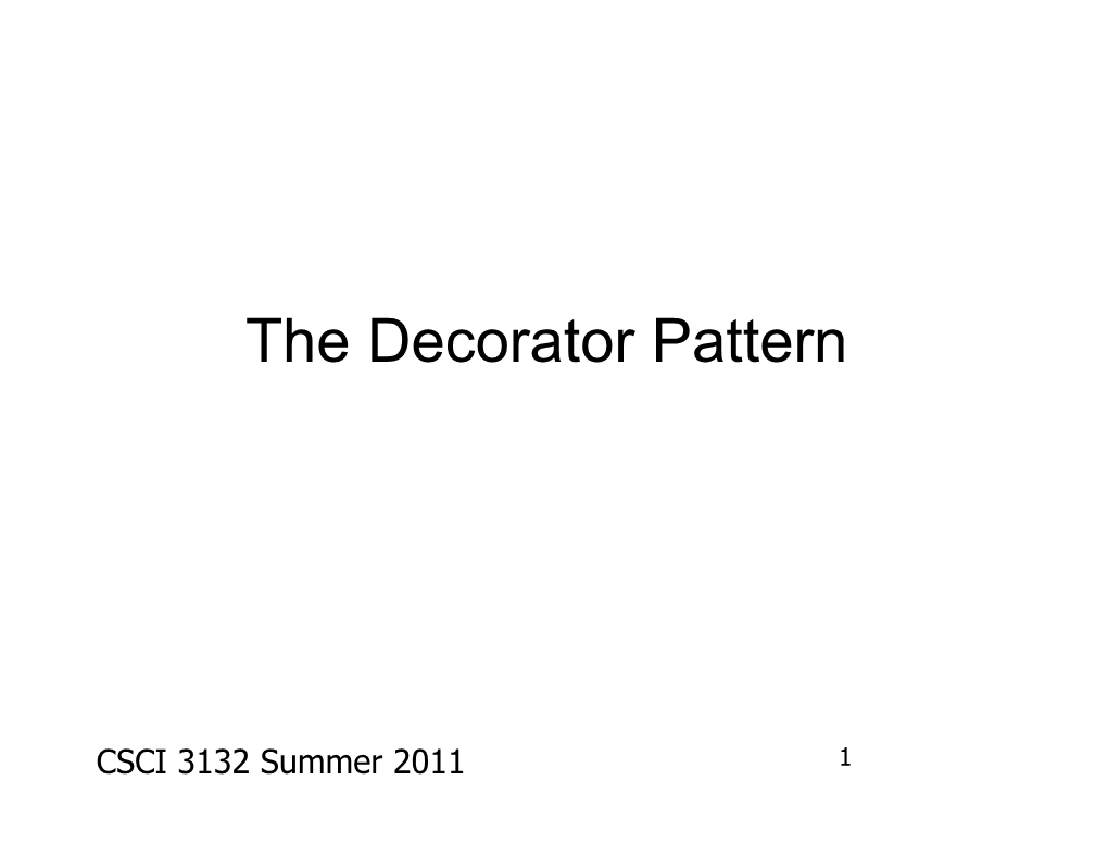 The Decorator Pattern