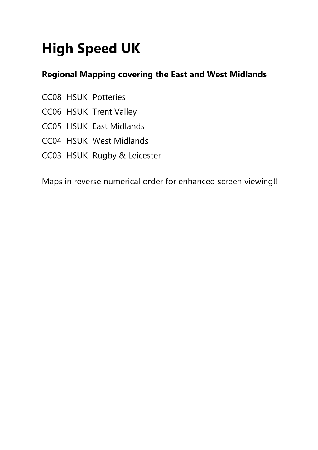 M92 Midlands Regional Maps