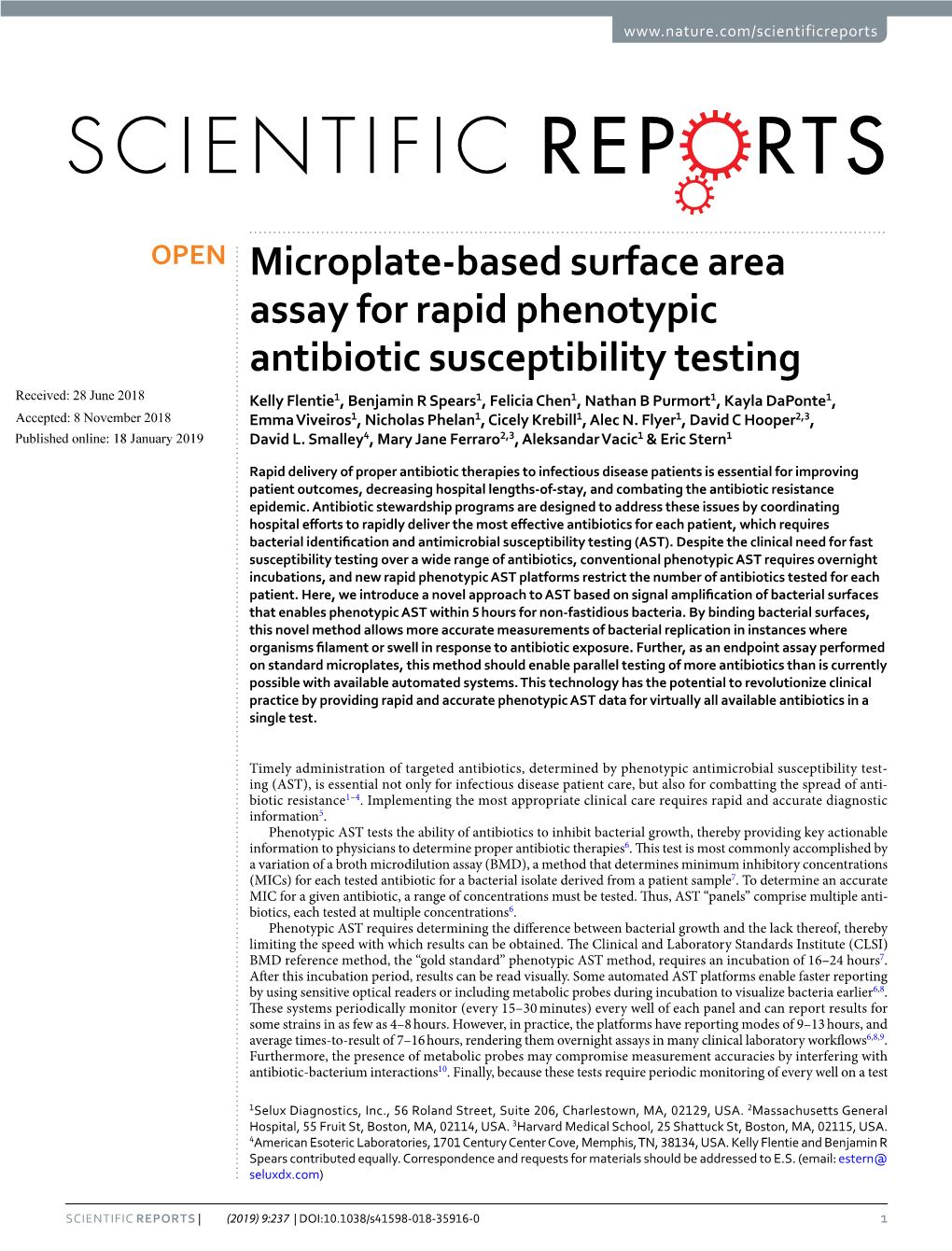Microplate-Based Surface Area Assay for Rapid Phenotypic Antibiotic