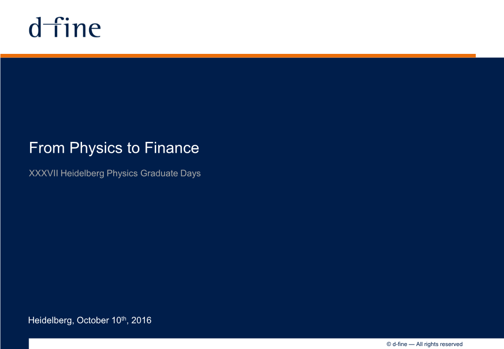 D-Fine from Physics to Finance.Pdf