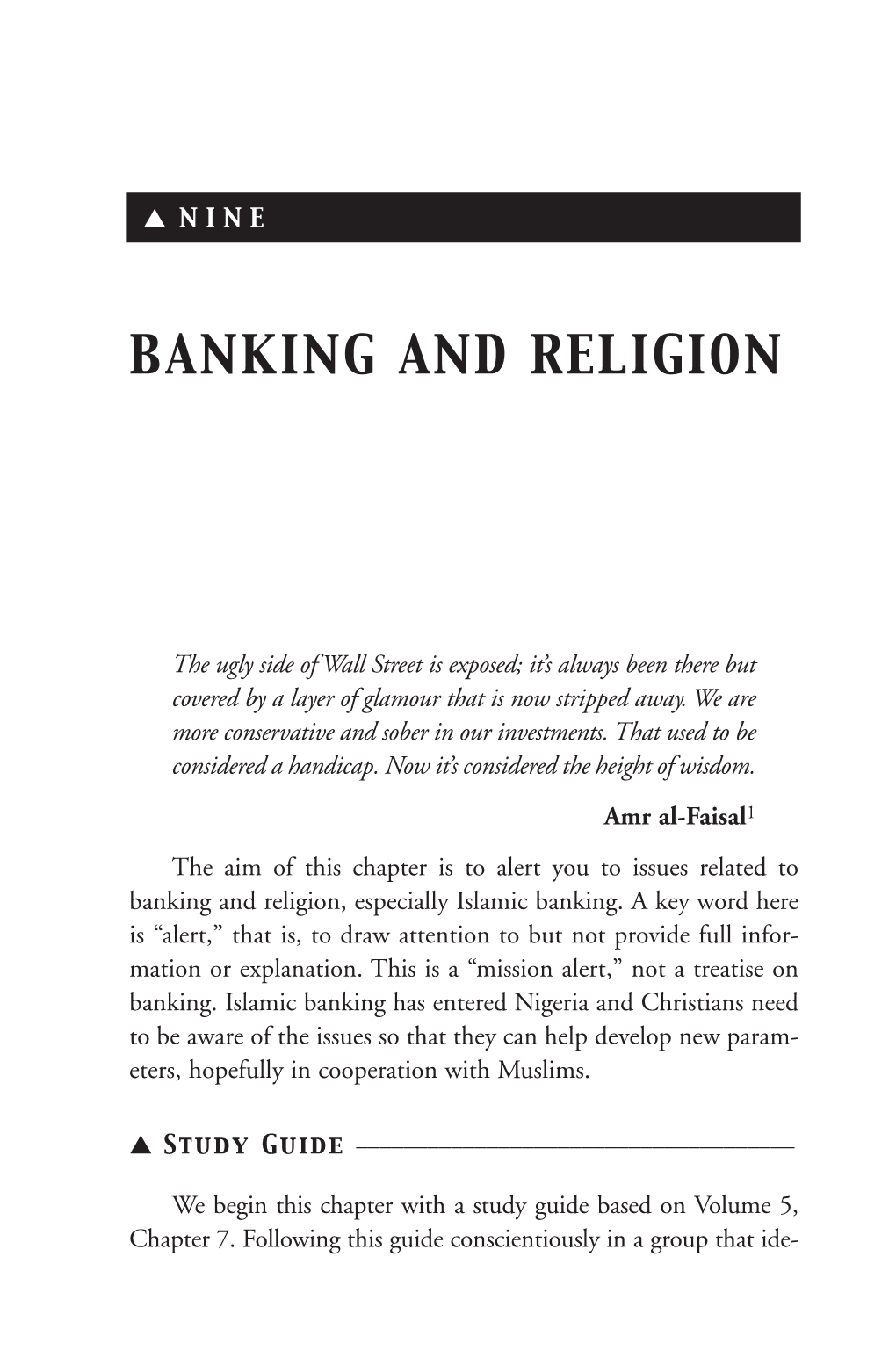 Banking and Religion