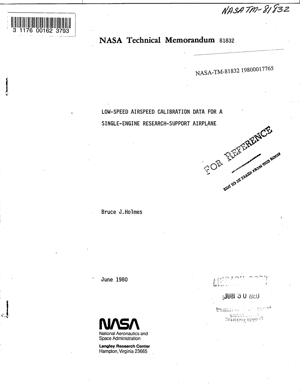 NASA Technical Memorandum81832