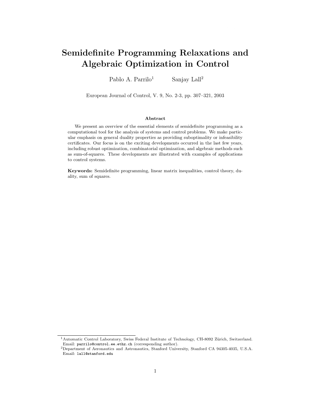 Semidefinite Programming Relaxations and Algebraic