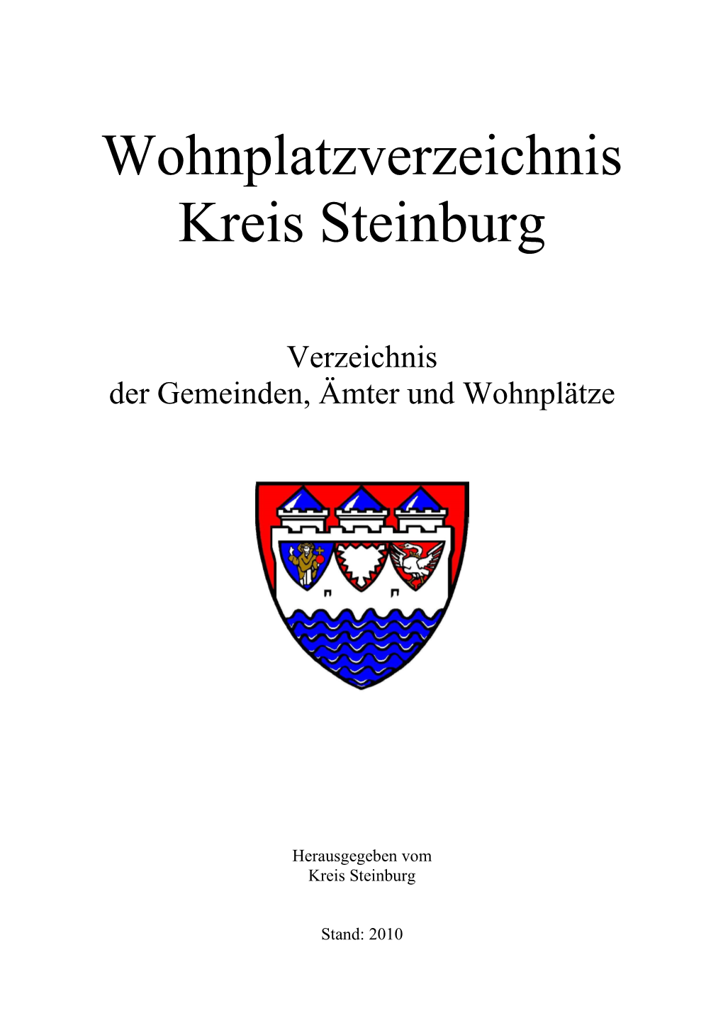 Wohnplatzverzeichnis Kreis Steinburg