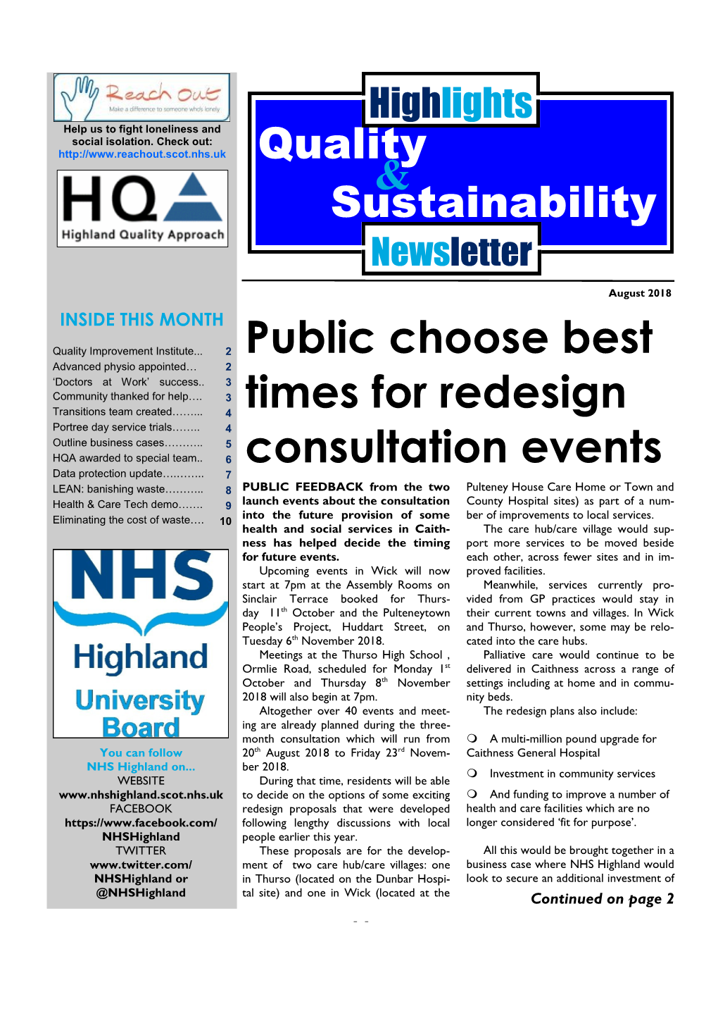 Public Choose Best Times for Redesign Consultation Events