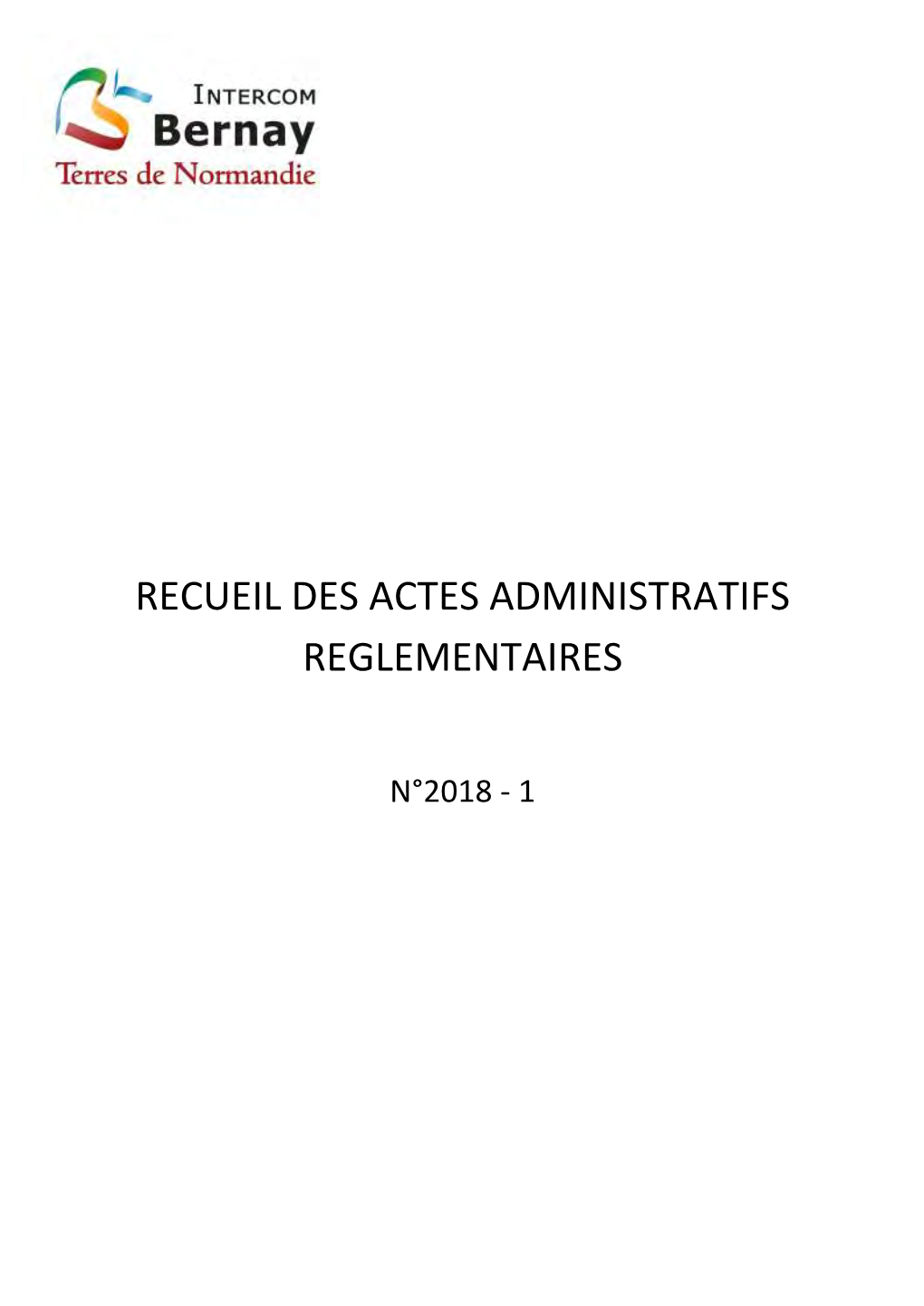 Recueil Des Actes Administratifs Reglementaires