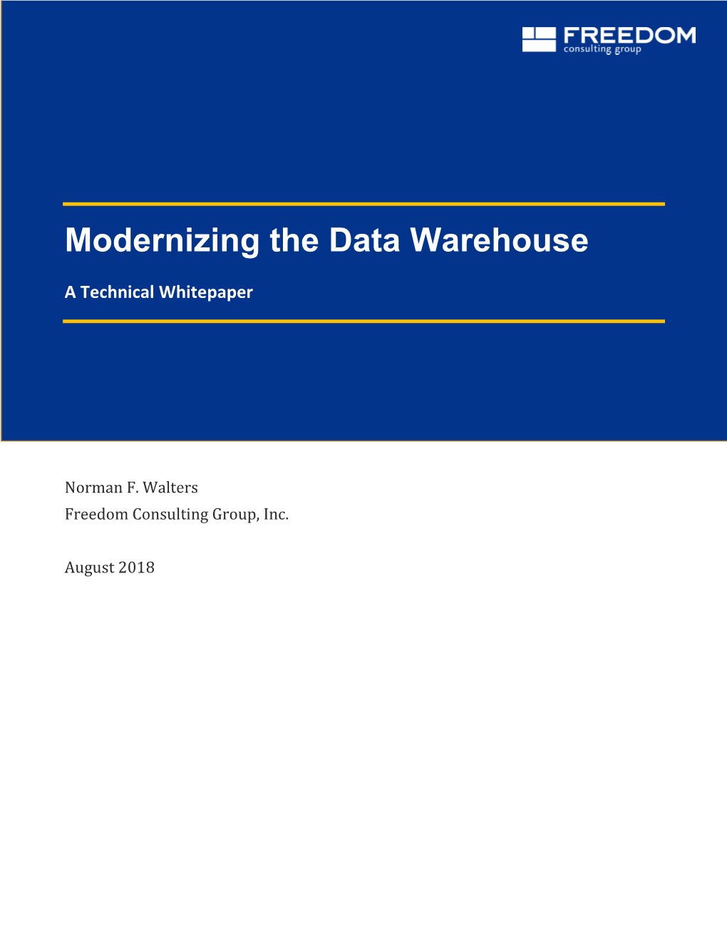 Modernizing the Data Warehouse