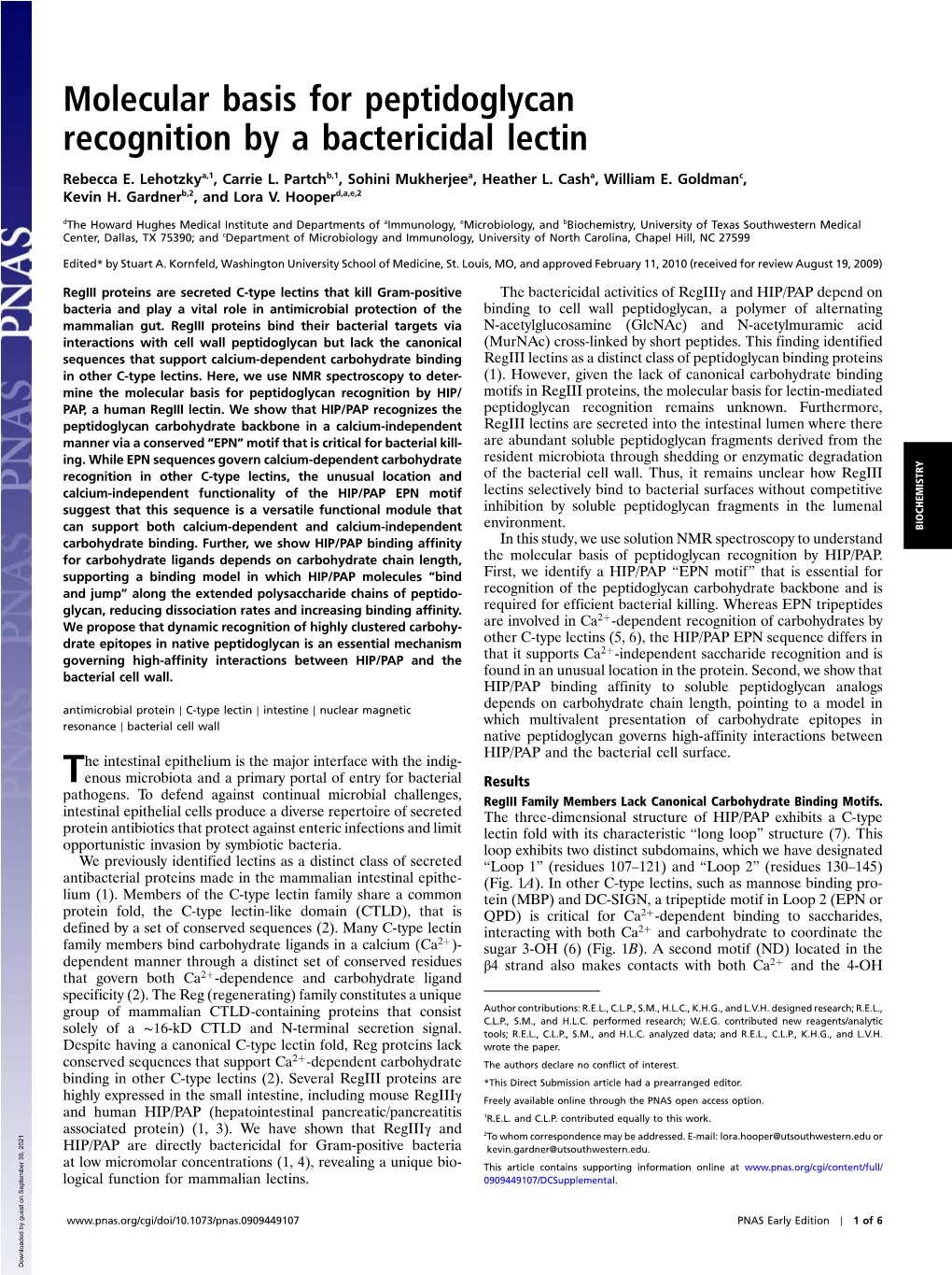 Molecular Basis for Peptidoglycan Recognition by a Bactericidal Lectin