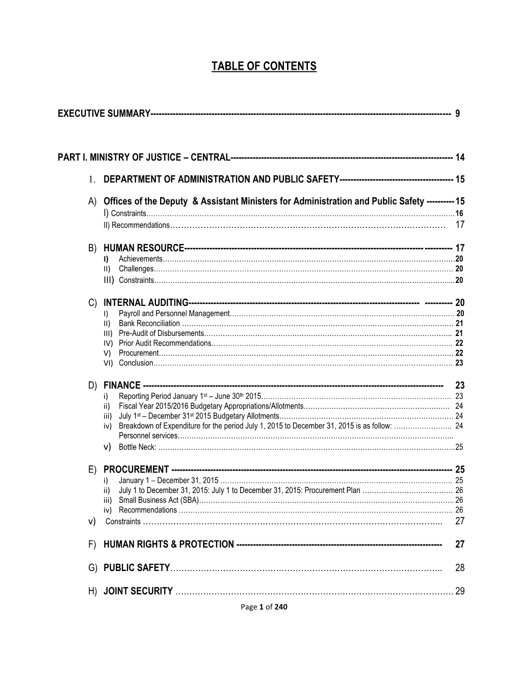 Table of Contents