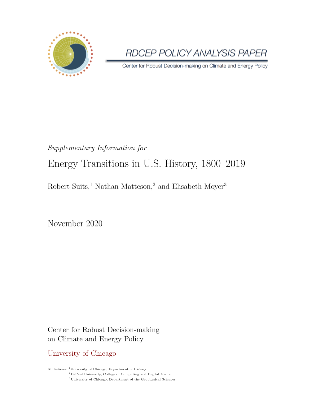 Energy Transitions in U.S. History, 1800–2019