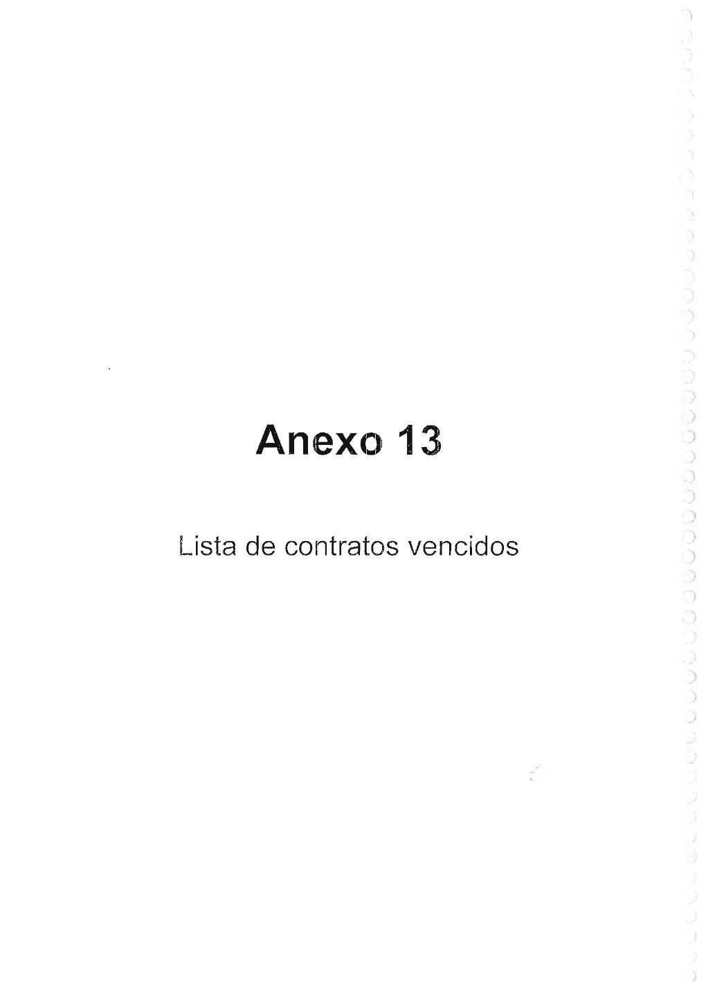 Anexo 13 ) ) ) ) ) Lista De Contratos Vencidos ) ) J )