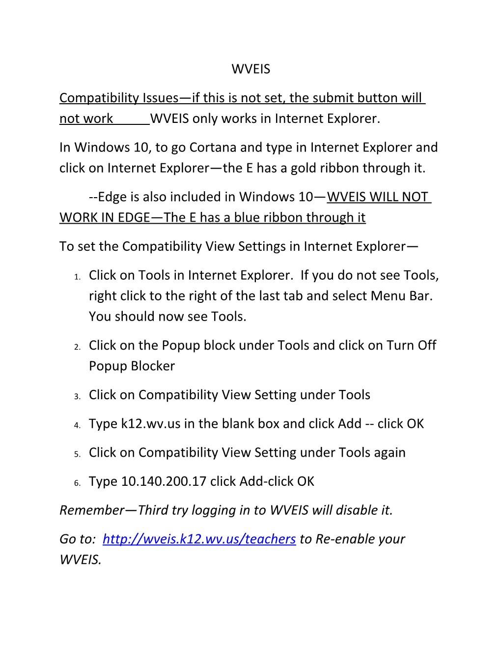 To Set the Compatibility View Settings in Internet Explorer