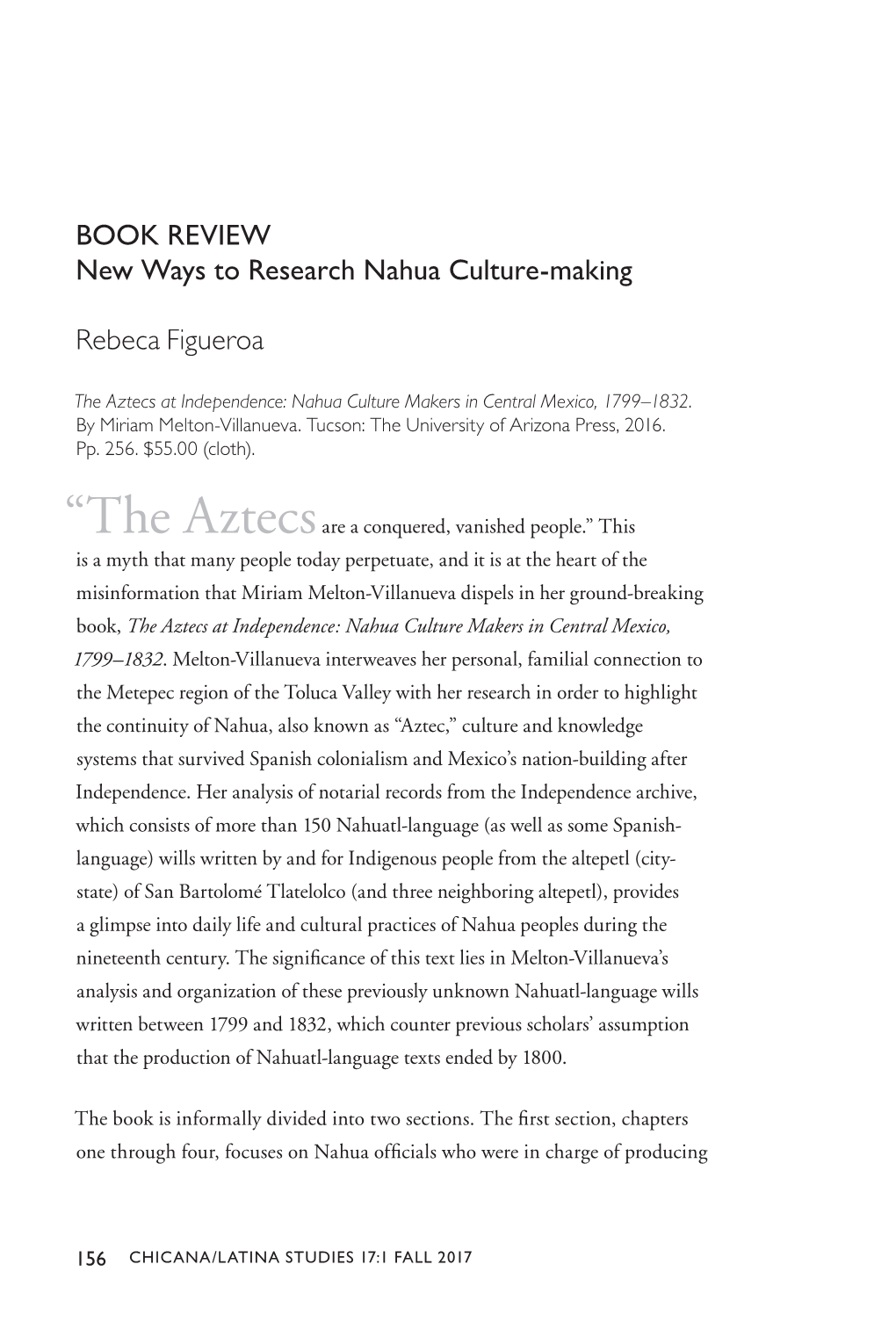 BOOK REVIEW New Ways to Research Nahua Culture-Making