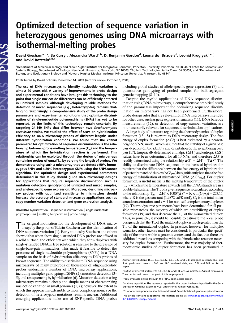 Optimized Detection of Sequence Variation in Heterozygous Genomes Using DNA Microarrays with Isothermal-Melting Probes