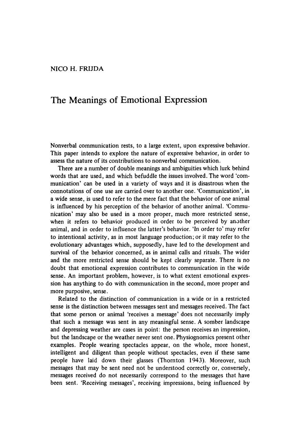 The Meanings of Emotional Expression