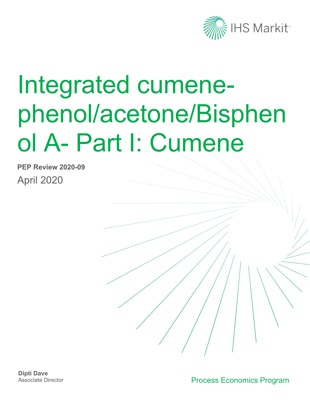 Integrated Cumene- Phenol/Acetone/Bisphen Ol A- Part I: Cumene