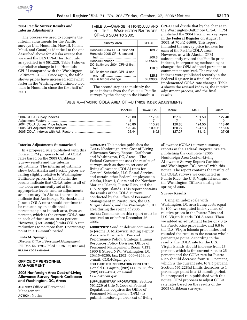 Federal Register/Vol. 71, No. 208/Friday, October, 27, 2006