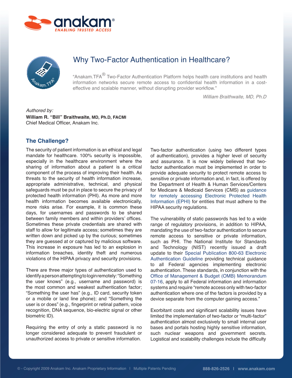 Why Two-Factor Authentication in Healthcare?