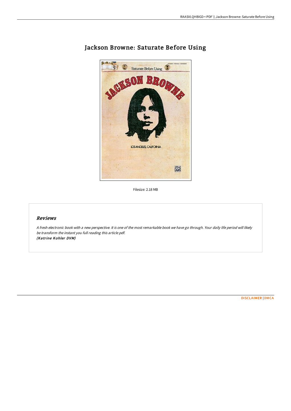 Download Ebook &gt; Jackson Browne: Saturate Before Using