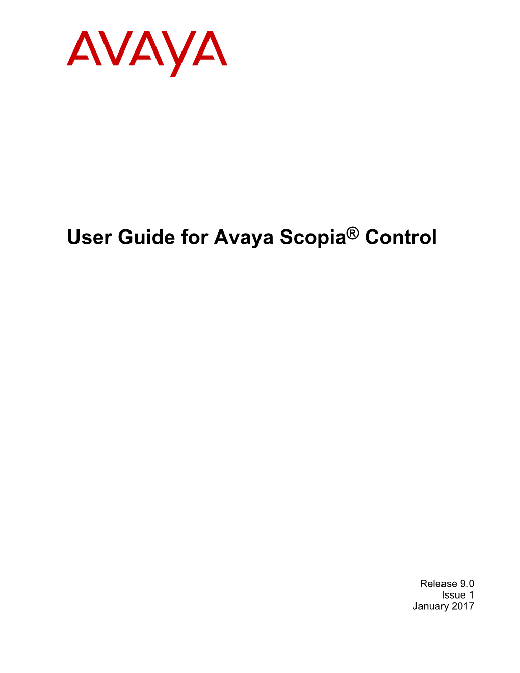 User Guide for Avaya Scopia® Control