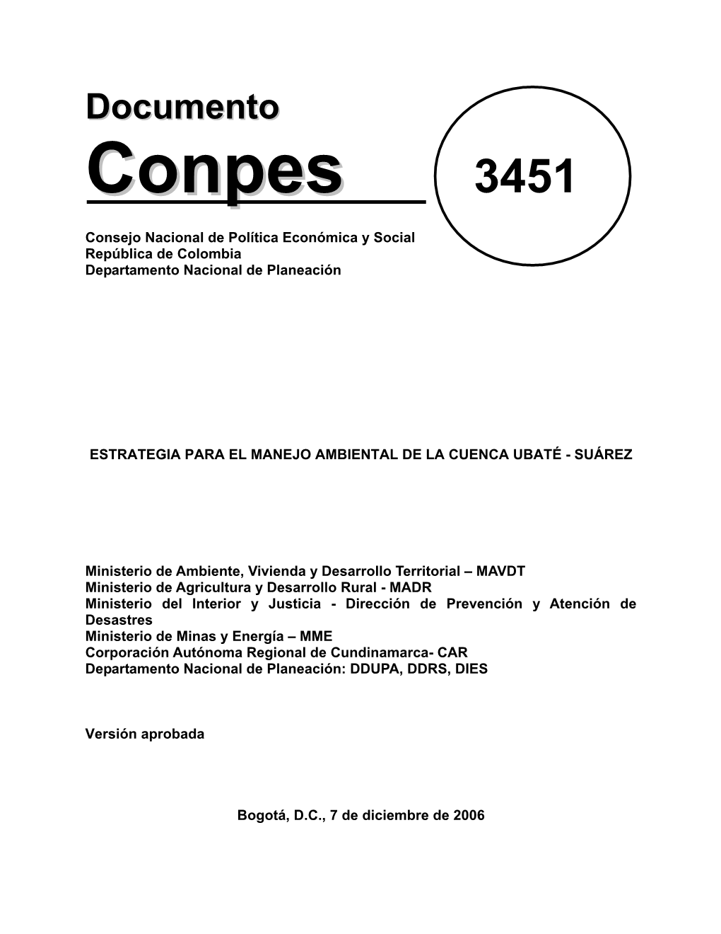 Conpes No. 3451 De 2006