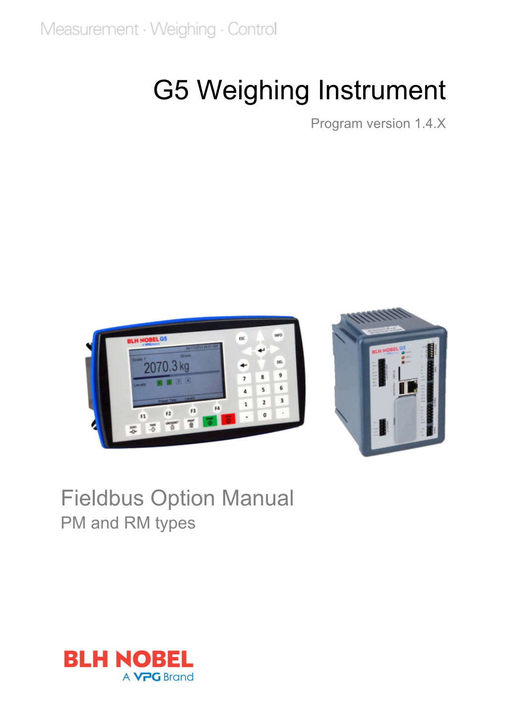 G5 Weighing Instrument. Fieldbus Option Manual