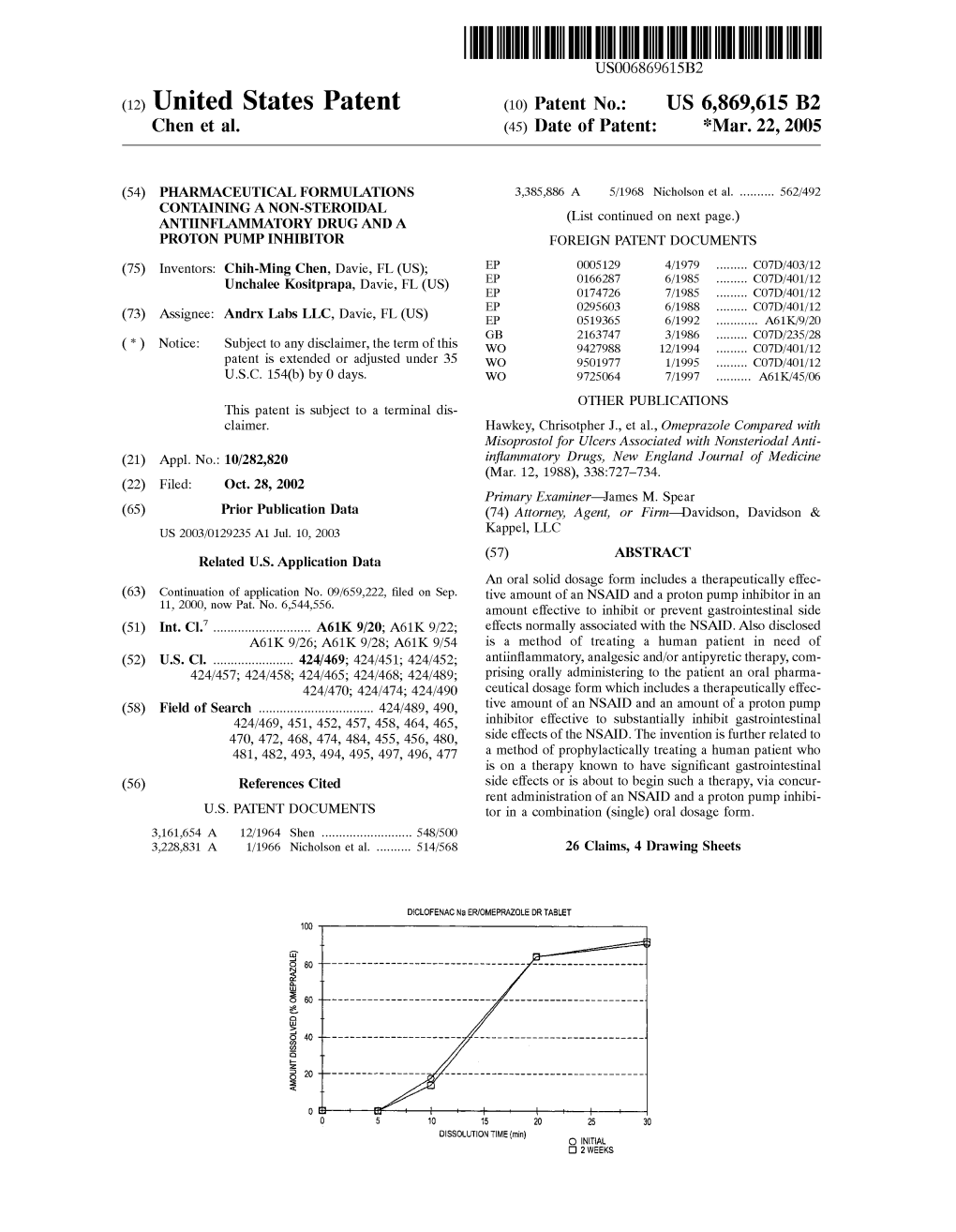 (12) United States Patent (10) Patent No.: US 6,869,615 B2 Chen Et Al