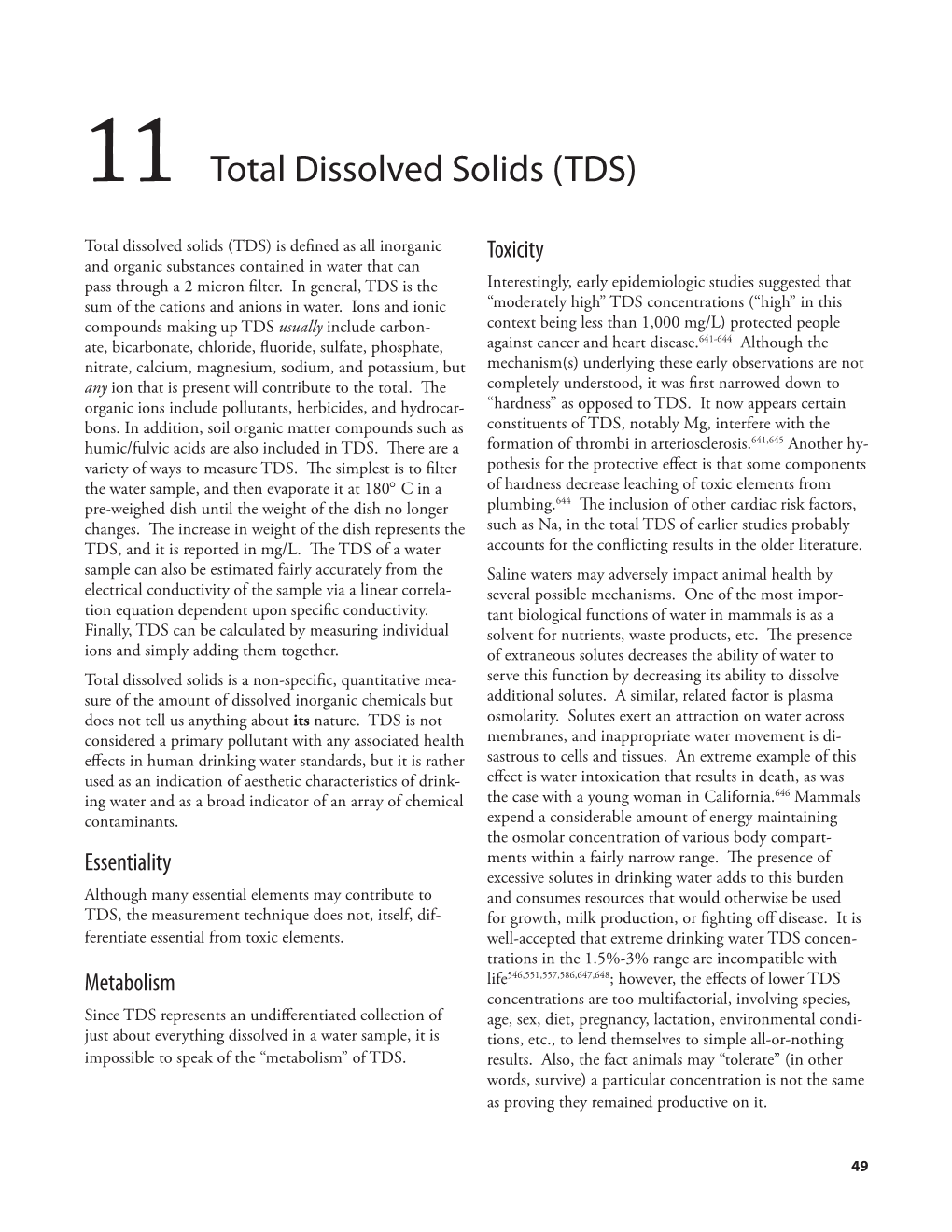 11 Total Dissolved Solids (TDS)