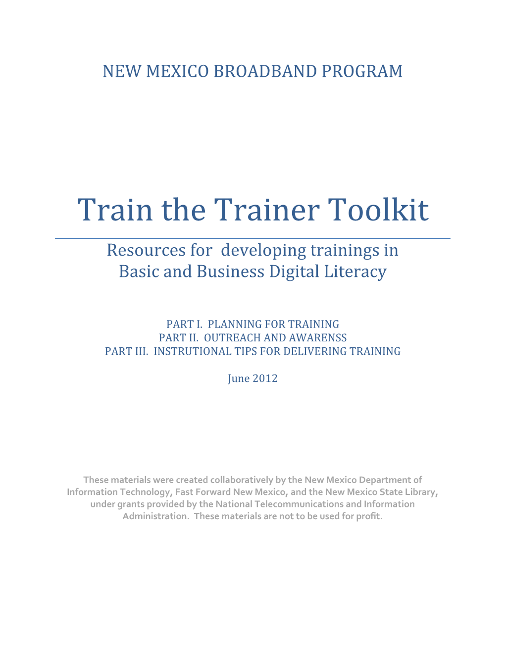 Train the Trainer Toolkit