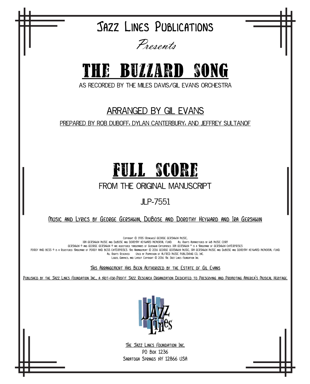 The Buzzard Song Full Score