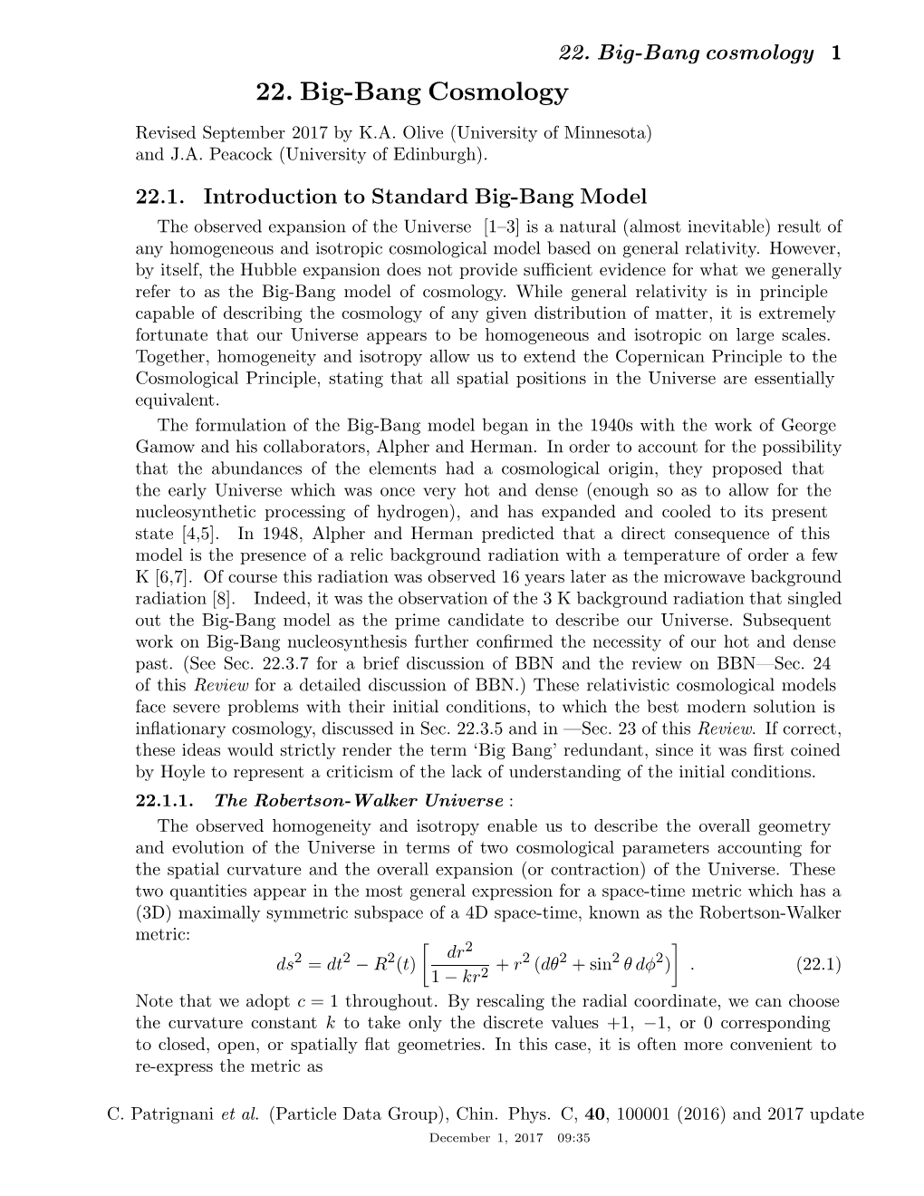 22. Big-Bang Cosmology 1 22