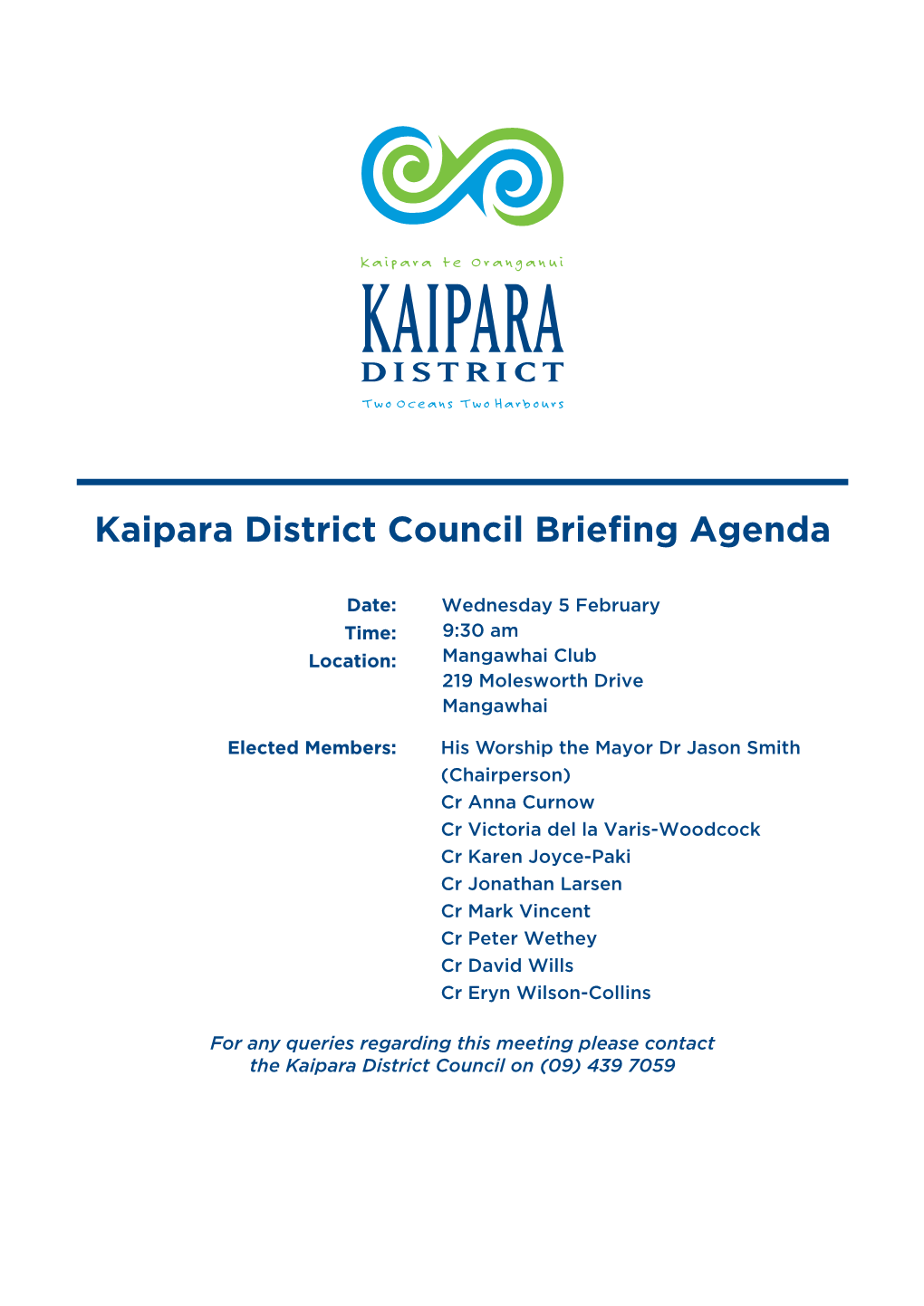 Kaipara District Council Briefing Agenda