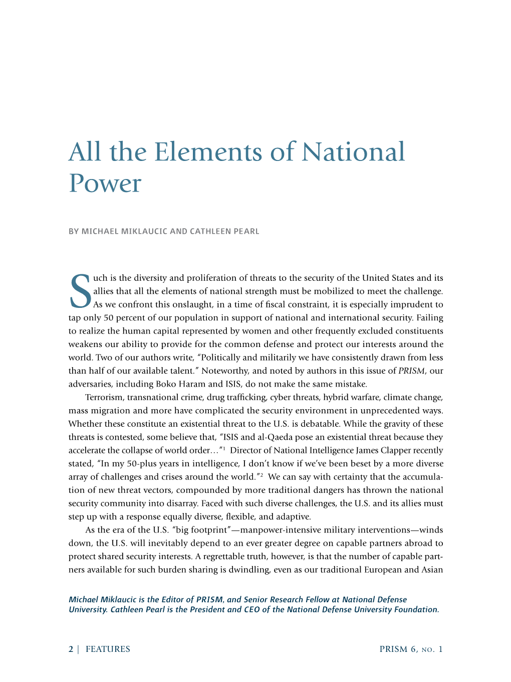 All the Elements of National Power