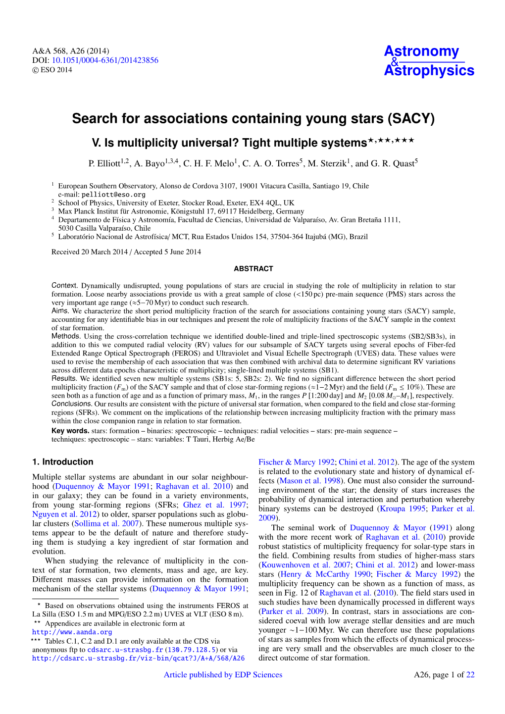 Search for Associations Containing Young Stars \(SACY\)