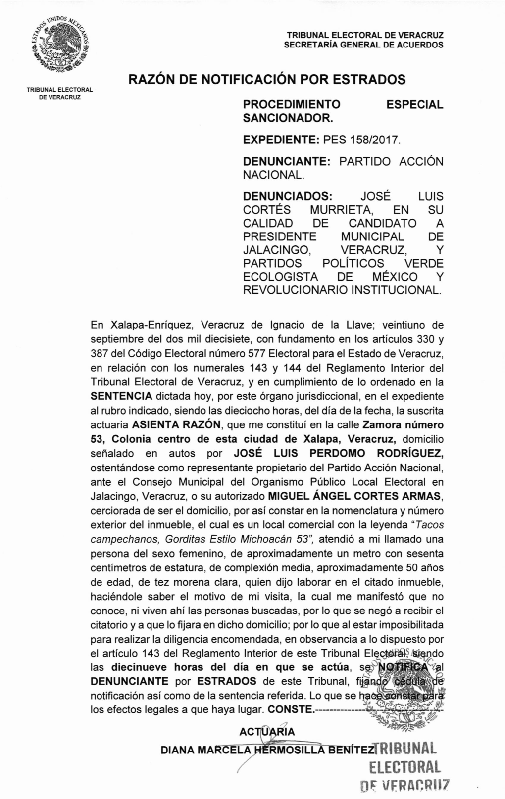 Jalacingo, Veracruz, Y Partidos Políticos Verde Ecologista De México Y Revolucionario Institucional