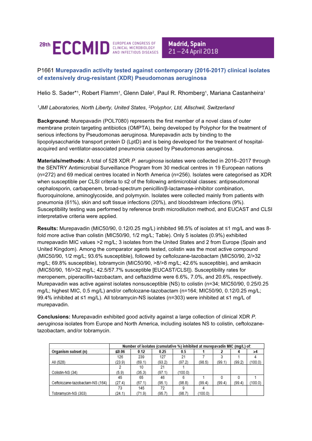 Clinical Isolates of Extensively Drug-Resistant (XDR) Pseudomonas Aeruginosa