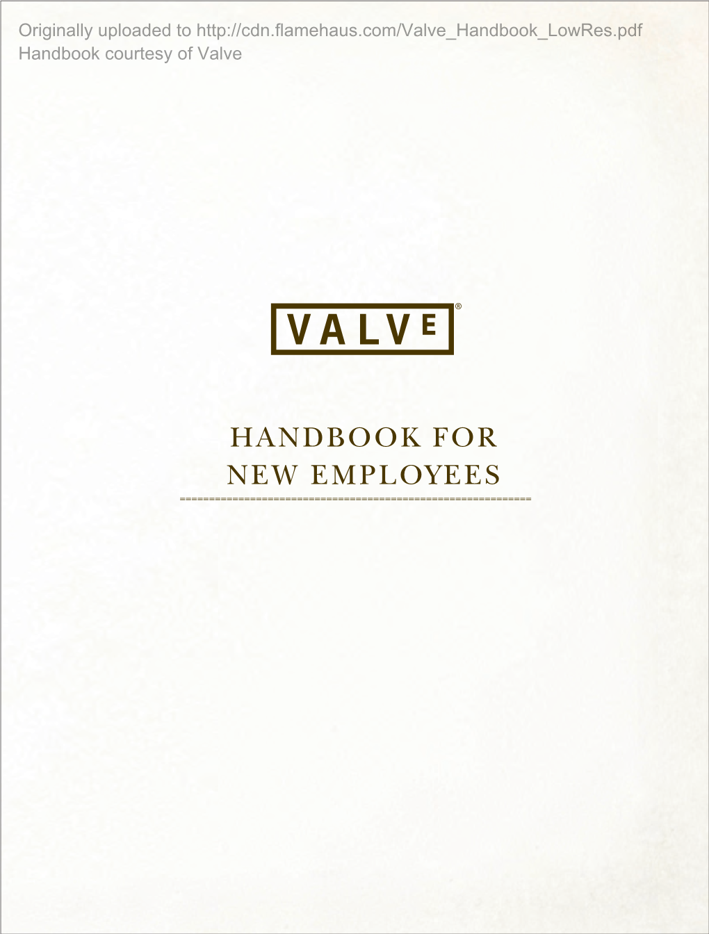 Valve Handbook for New Employees