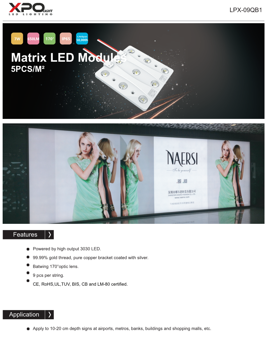 Matrix LED Modules 5PCS/M²