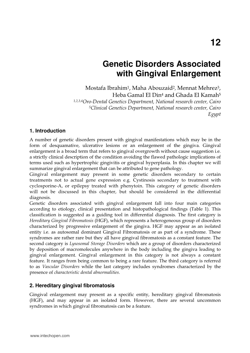 Genetic Disorders Associated with Gingival Enlargement