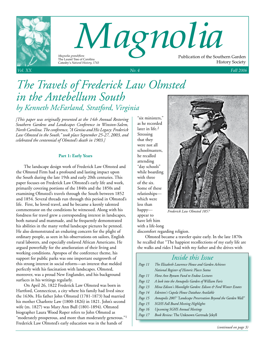 Frederick Law Olmsted……(Continued from Page 1) My Father and [Step-] Mother in the Woods and Fields